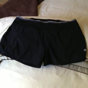 Black lululemon running shorts size 8.